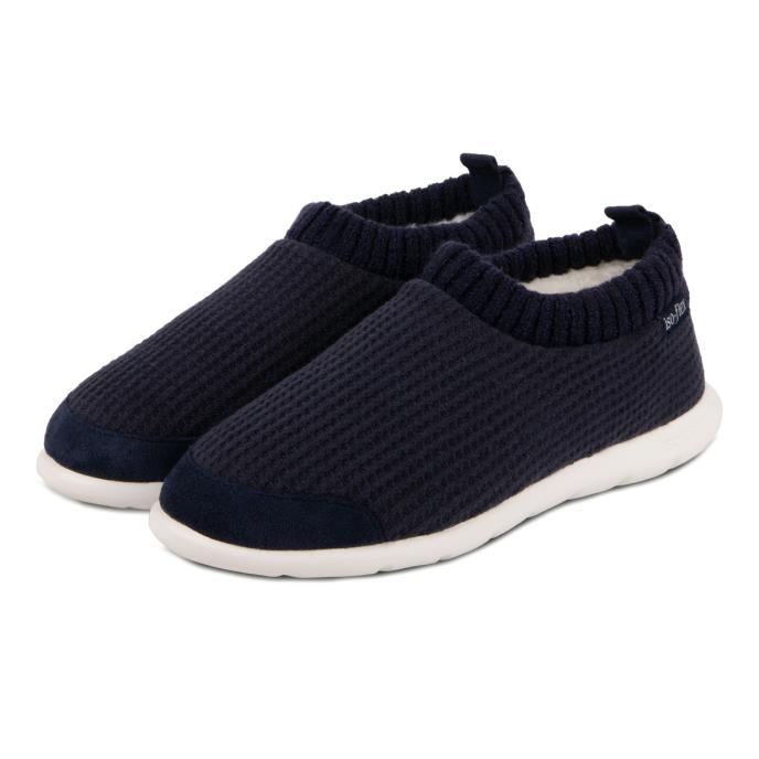 Isotoner® Ladies Iso-Flex Waffle Bootie Slipper Navy Extra Image 1